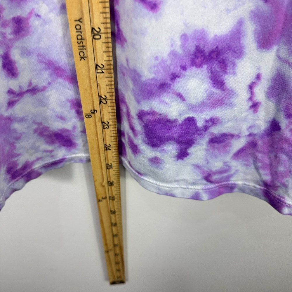 Jane and Bleecker Top Womens Small Purple Tie Dye Boho Hippie Lounge Indie Tee - Picture 3 of 7